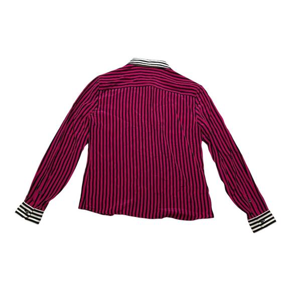 Vintage Gucci Silk Button Down Shirt - U.S. 6 - Pink/Black Stripe - Like New - Picture 11 of 15